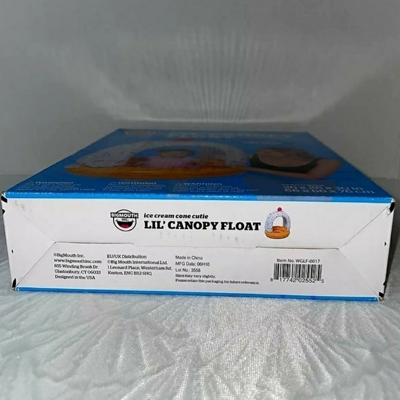 Big Mouth Ice Cream Cone Cutie Lil' Canopy Float Baby Infant Toddler Pool Swim - Picture 7 of 8